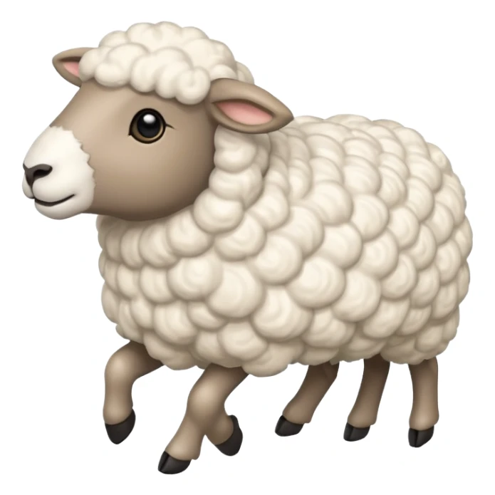 High resolution of A  running sheep sticker
