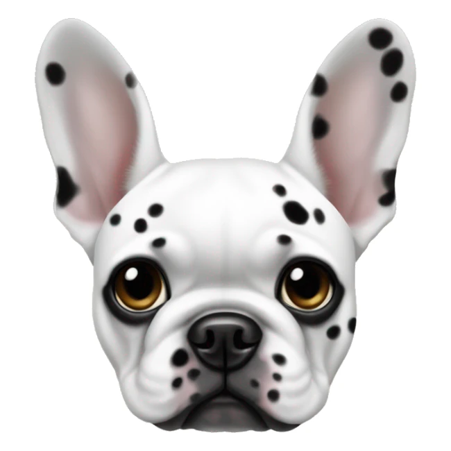 white french bulldog with black spotted ears sticker