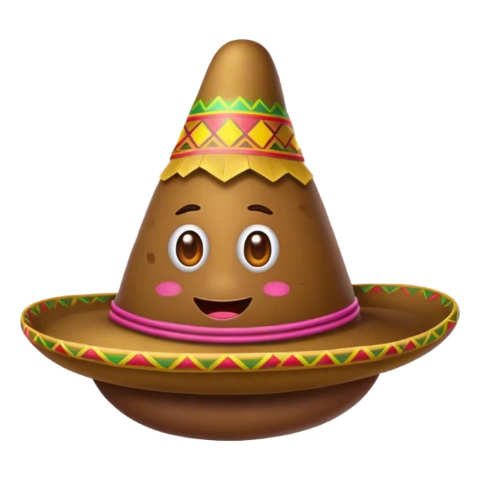 Poop with sombrero  sticker