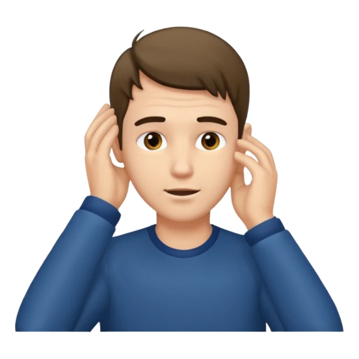 man tucking his hair behind his ear sticker