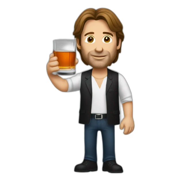 hank moody holds a glass of whisky sticker