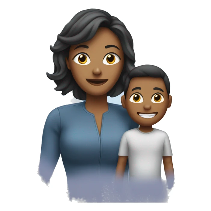 mom and son in airplane sticker