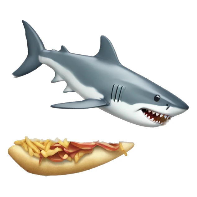 Shark eating food sticker