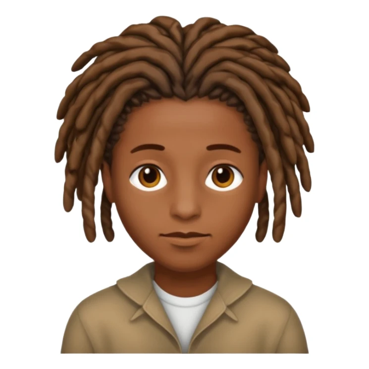 short, brown skin, locs sticker