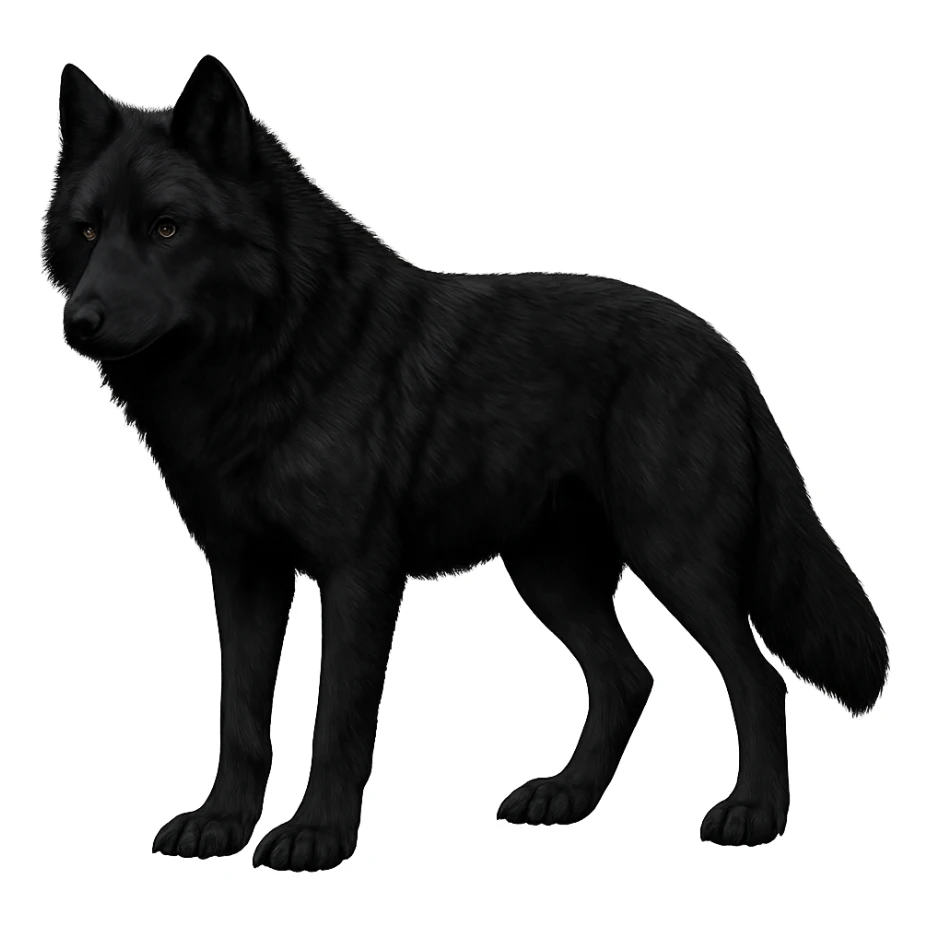 digital illustration of a black wolf, no background sticker