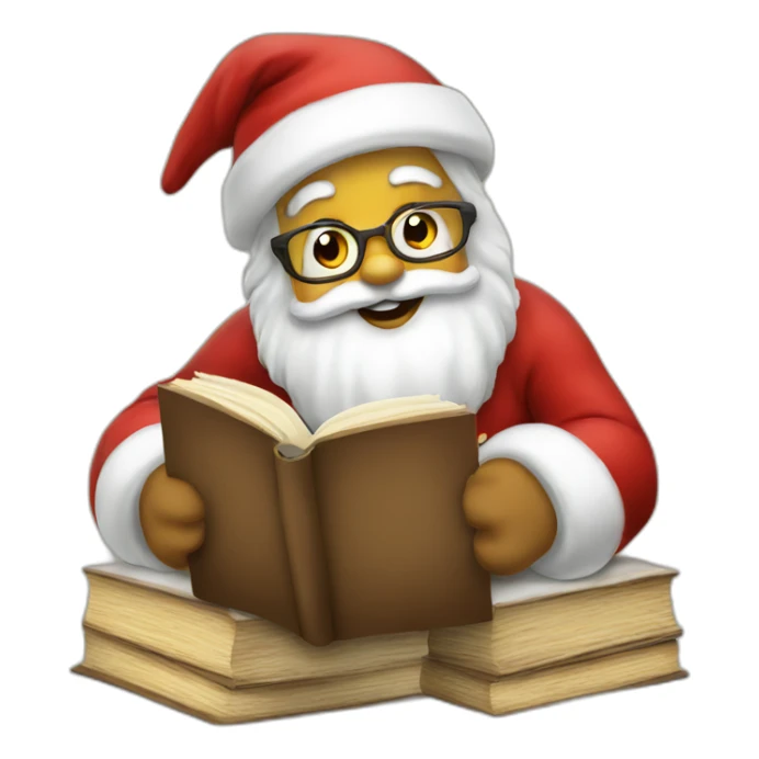 santa claus and books sticker
