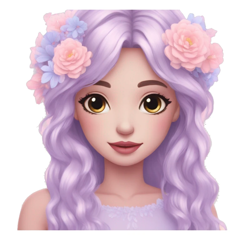 Dreamy pretty pastel flower girl aesthetic sticker