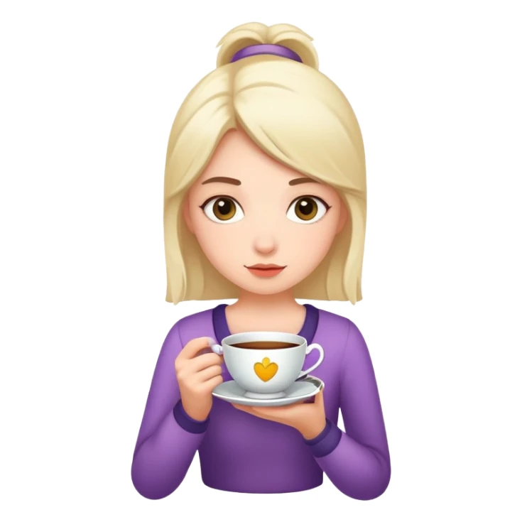 unbothered girl holding a teacup sticker