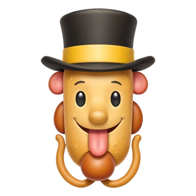 hotdog in a tophat sticker