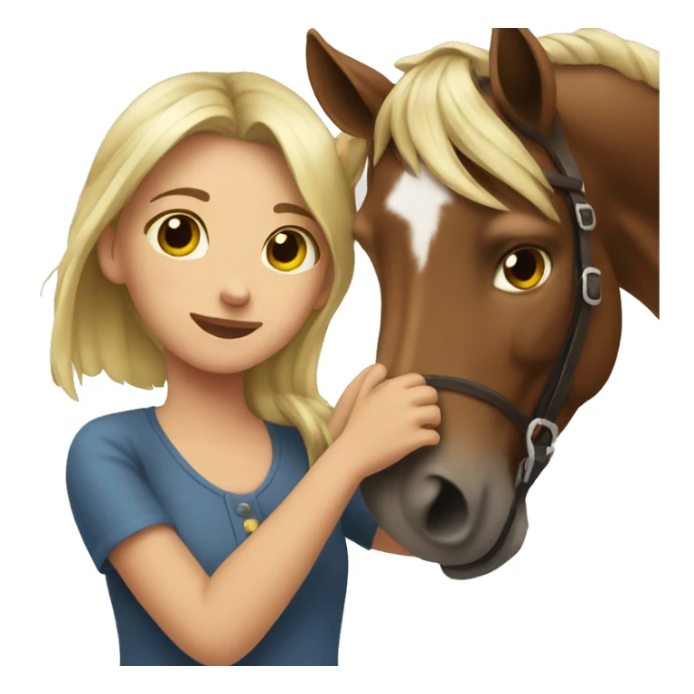 Girl hugging her horse  cute sticker