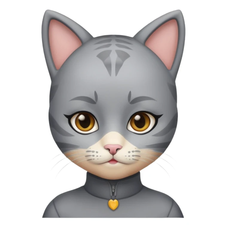 little kid with cat face paint and grey cat suit sticker
