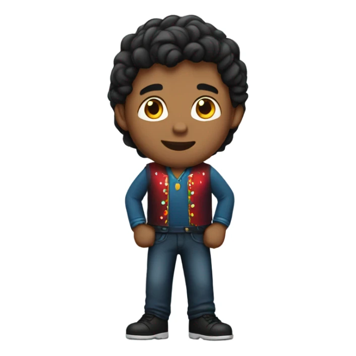  Birthday boy dark hair white  sticker