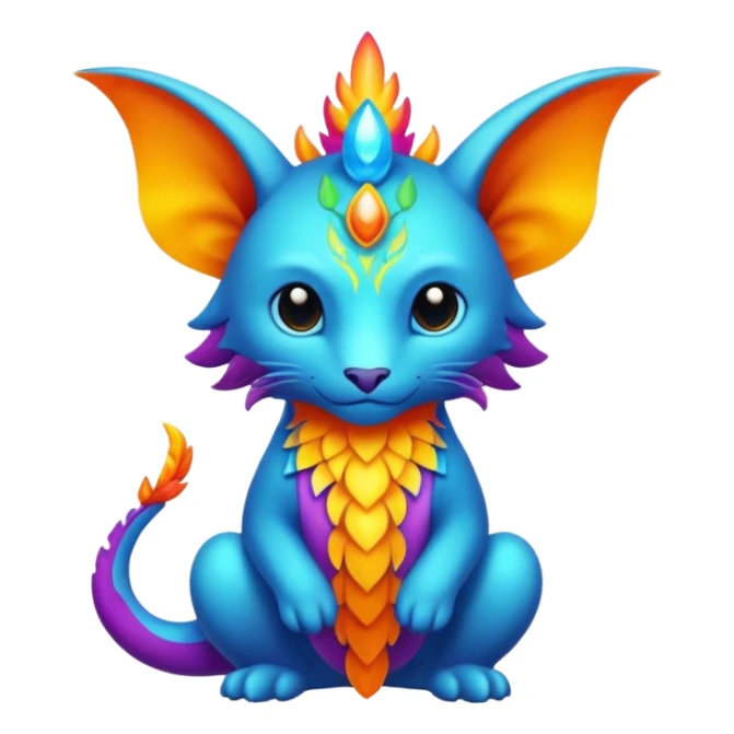 Elemental magical colorful exotic Pokémon-Fakémon-creature sticker