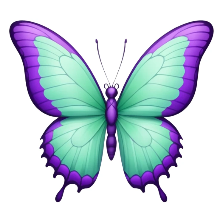 Beautiful mint green and violett butterfly with detailed wings sticker