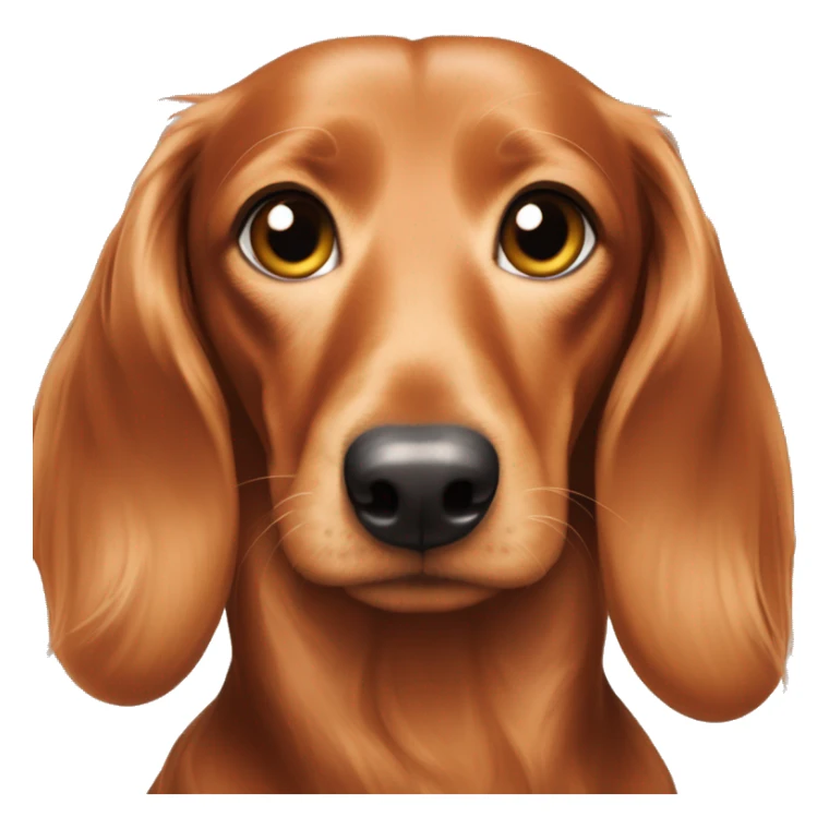Redhead 👩🏼‍🦰 with light hair longhair dachshund in front of her sticker