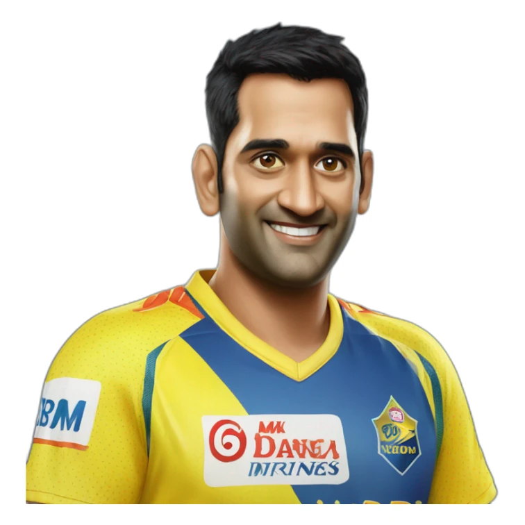 Mahendra Singh Dhoni in Chennai Super Kings Jersey sticker