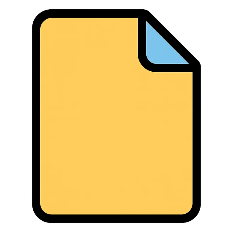 flat icon of a contract with a folded corner, modern and simple, no text sticker