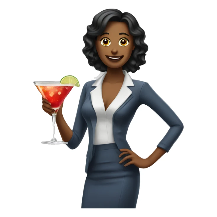 Cocktail hour girl funny sticker