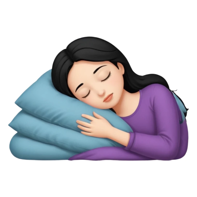 Girl with black hair sleeping sticker