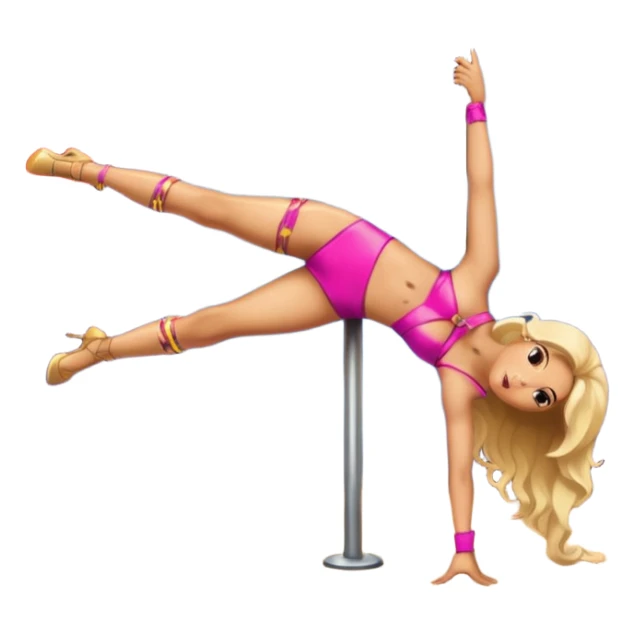 Light skin sexy pole dancer lying on stage sticker