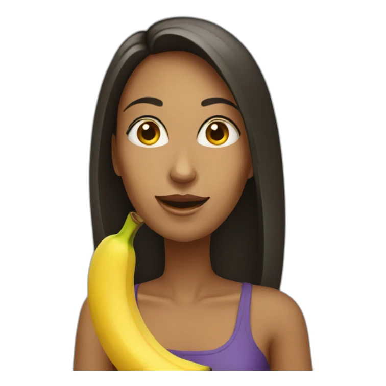 Profile of a Woman eating banana sticker