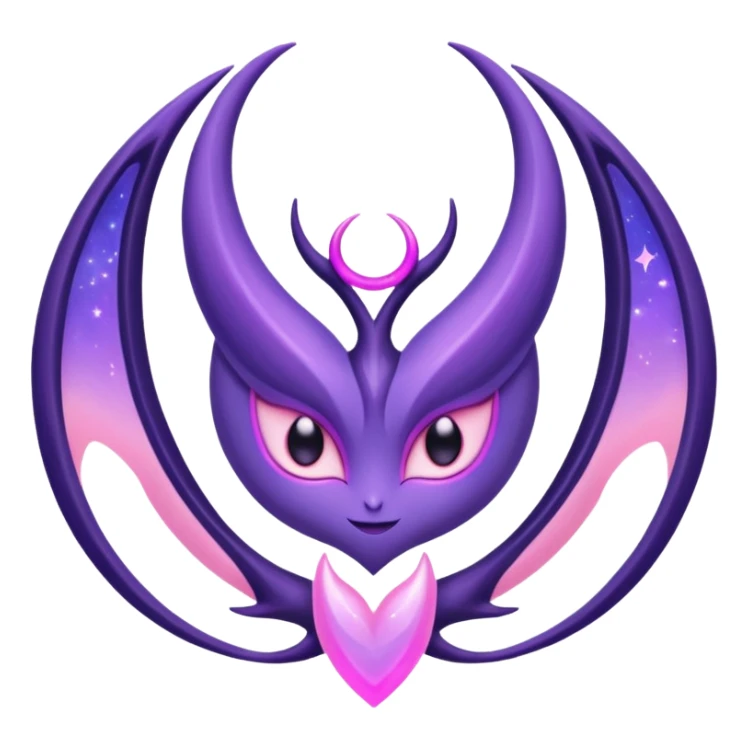 Pokemon legendary purple and pink lunala sticker