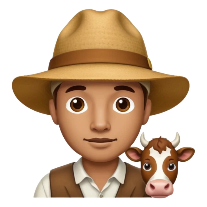 cow on top of man sticker