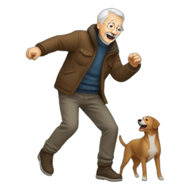 old man dancing in snow covered with dog excrement this is not vulgar sticker