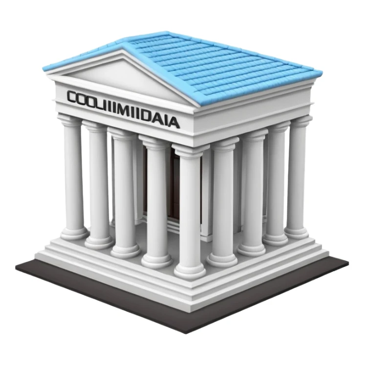 haz un emoji de un edificio griego en 3D, caricatura sticker