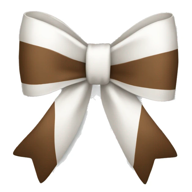White and brown bow  sticker