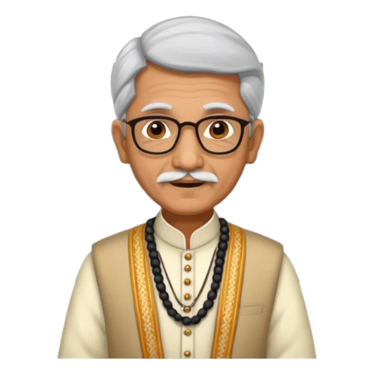old indian male teacher in traditional attire sticker
