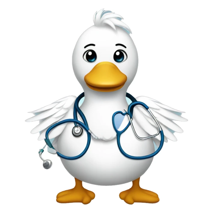 swan with surgical costume and stethoscope  sticker