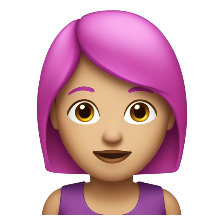 white woman with gradient pink purple hai sticker