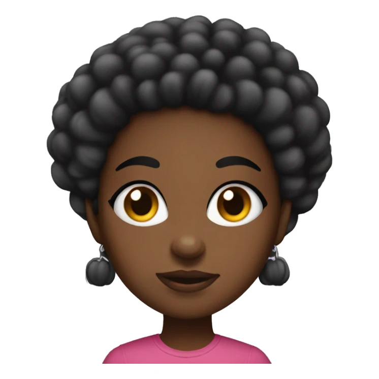 Black girl with big puff balls sticker