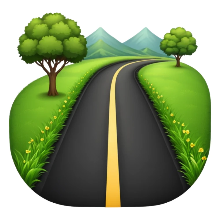wide roadway with Grass on the sides emoji sticker