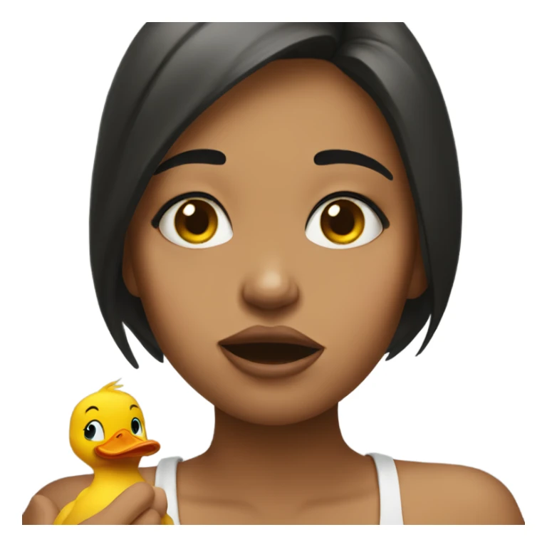 Girl crying and making peace sign with hand, making a duck face sticker