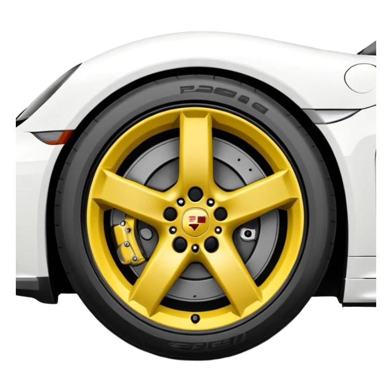 Matte White colored exterior 2024 Porsche 718 Cayman GTS 4.0 with yellow ceramic brake calipers and dark silver anthracite rims sticker