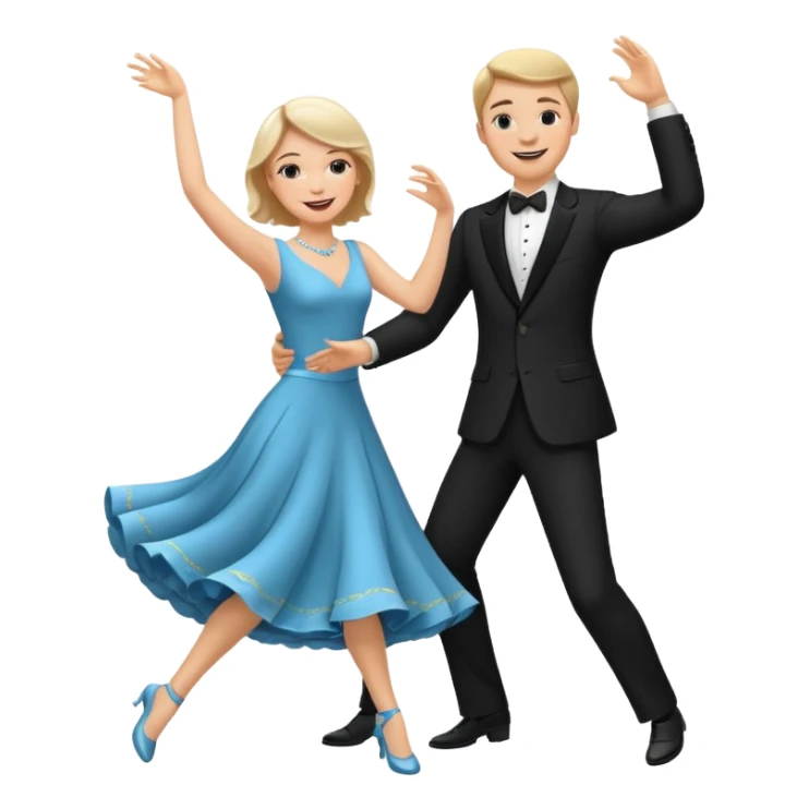 White Man and white woman dancing white sticker