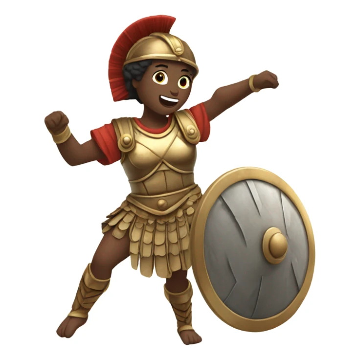 Roman warrior woman doing a cartwheel sticker