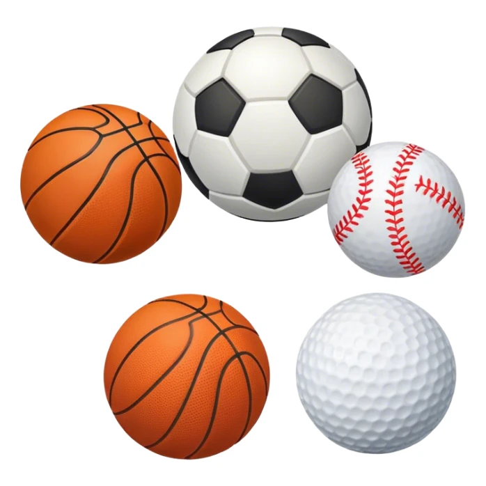 four different sports balls sticker