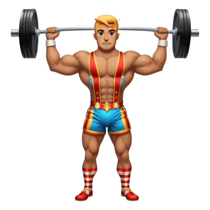 Vintage Circus strong man holding up barbell sticker