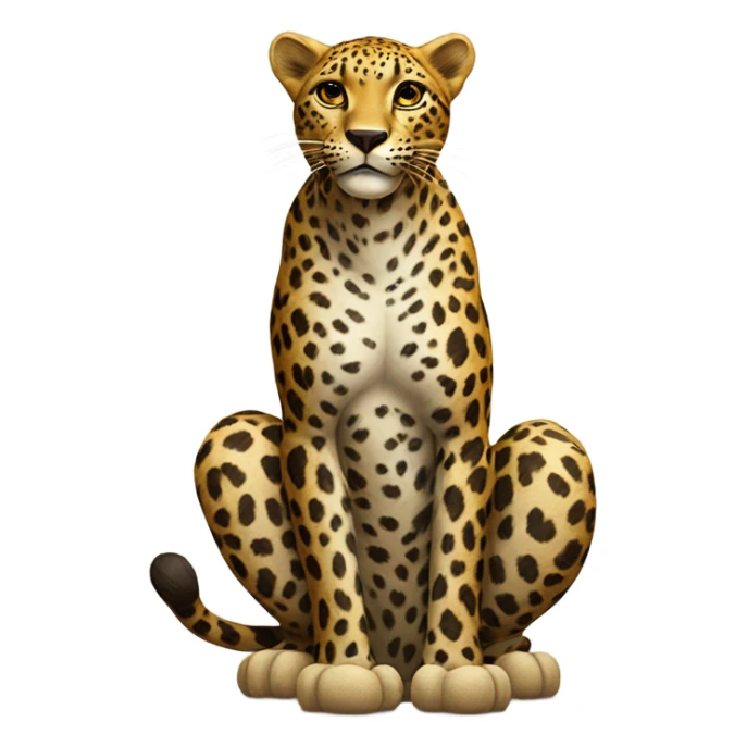 A leapord holding up an I love you sign  sticker