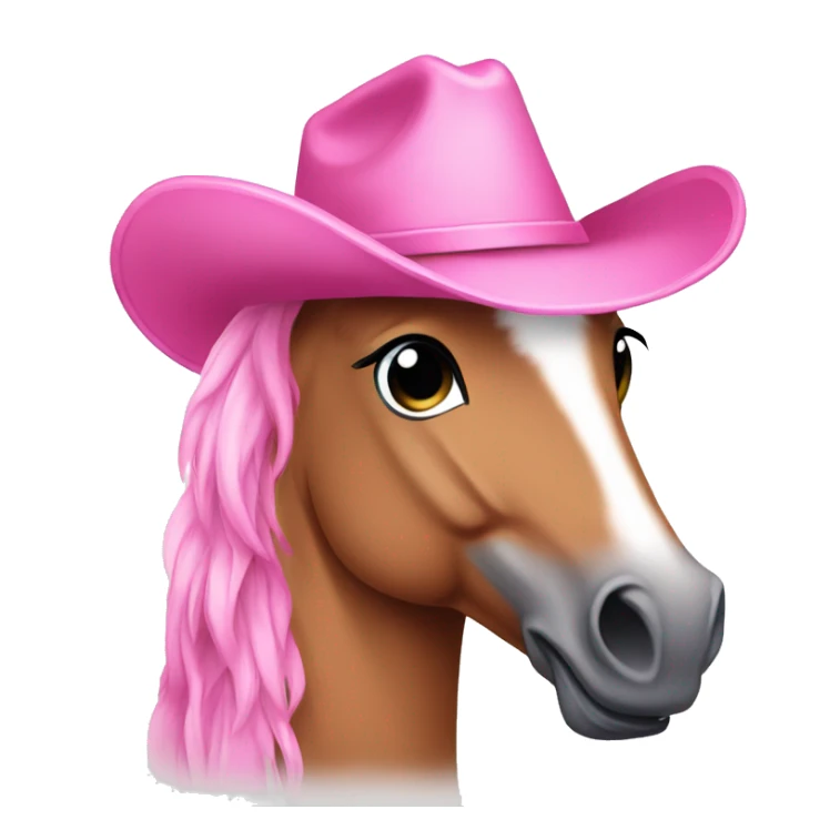 Pink pony with pink cowgirl hat sticker