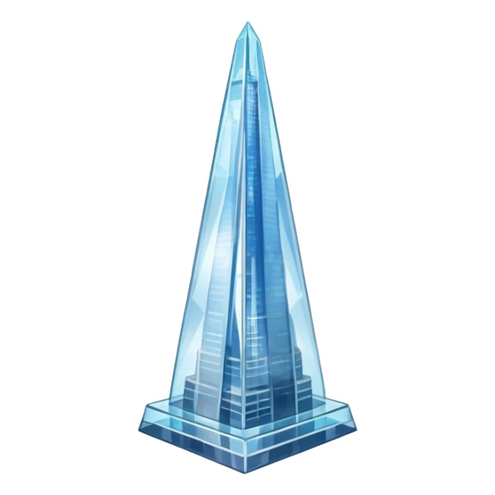 a glass tower, the shard
 sticker