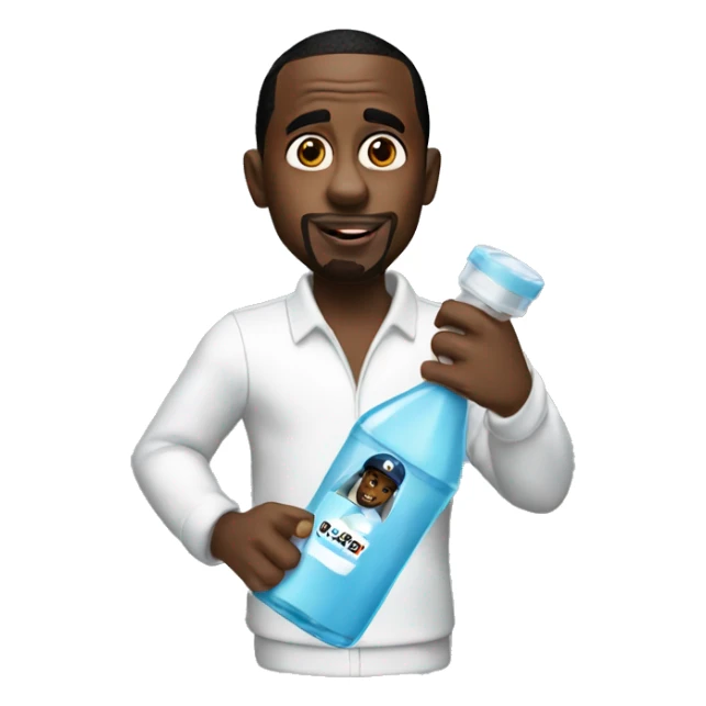 P diddy holding baby oil bottle sticker