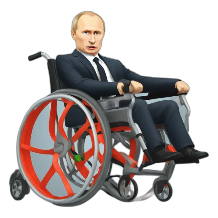 Furious vladimir putin wheelchair ride sticker
