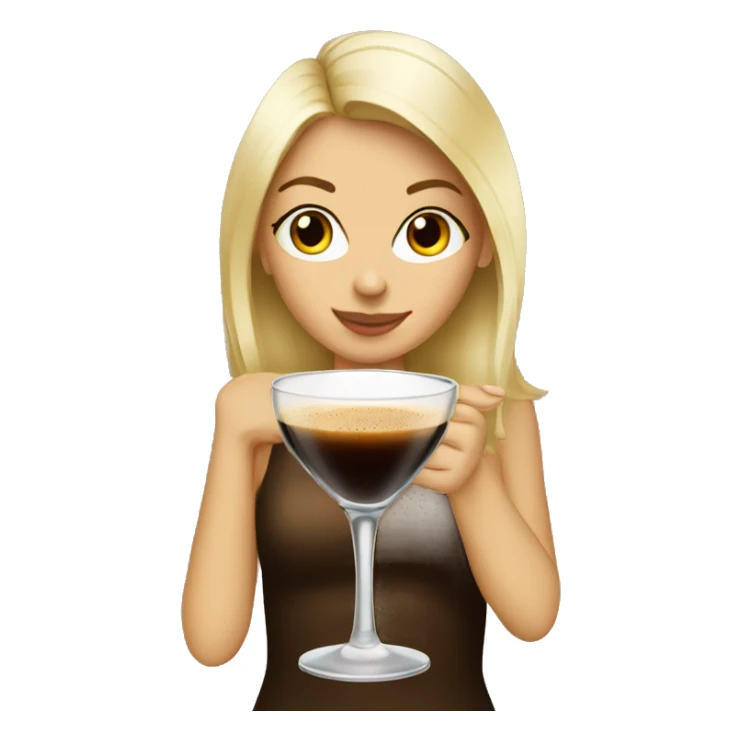 blonde girl drinking espresso martini  sticker