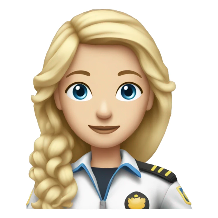 Female pilotblond long hair blue eyes sticker