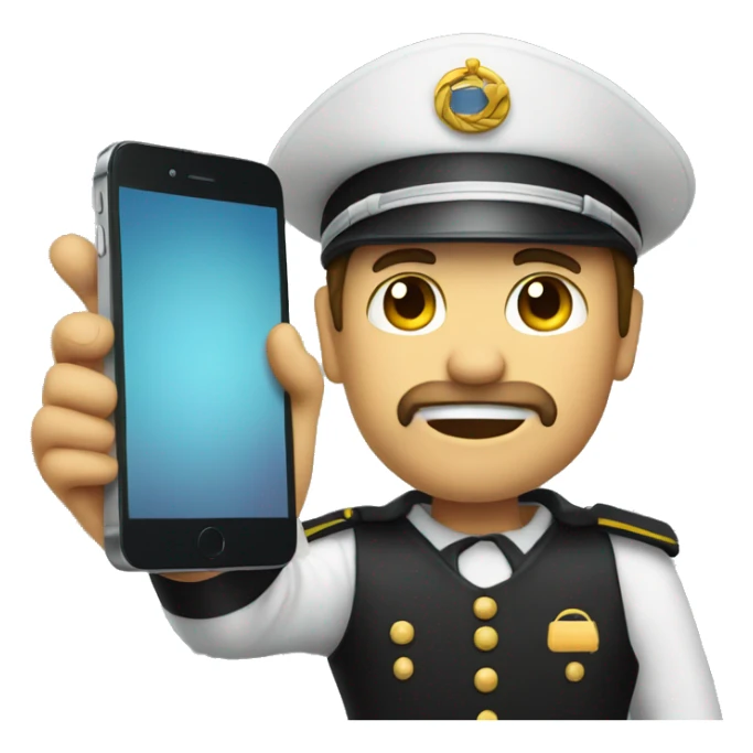 Emoji for an iOS app release captain holding a phone sticker