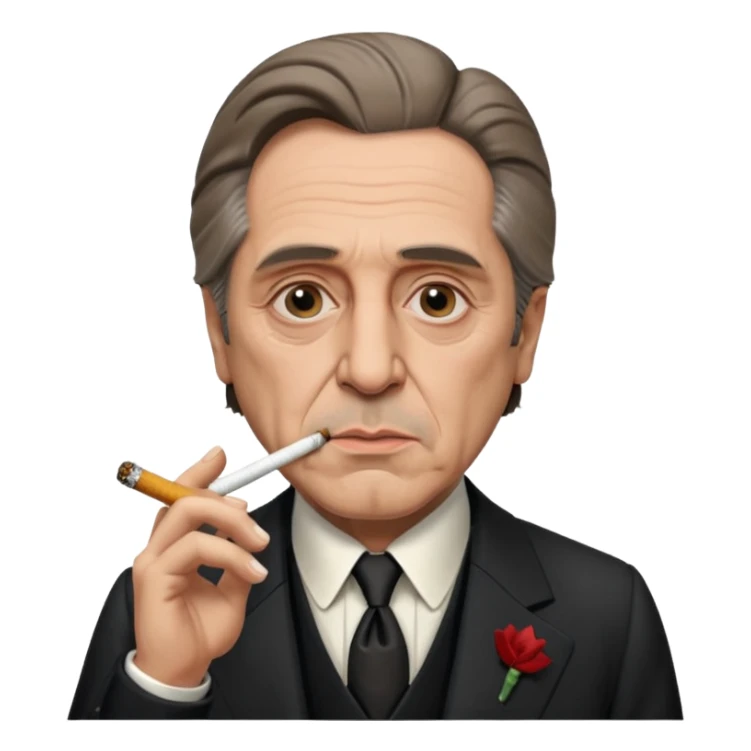 draw me brutal cold-blooded old al pacino from godfather, who will smoke ciggarete sticker